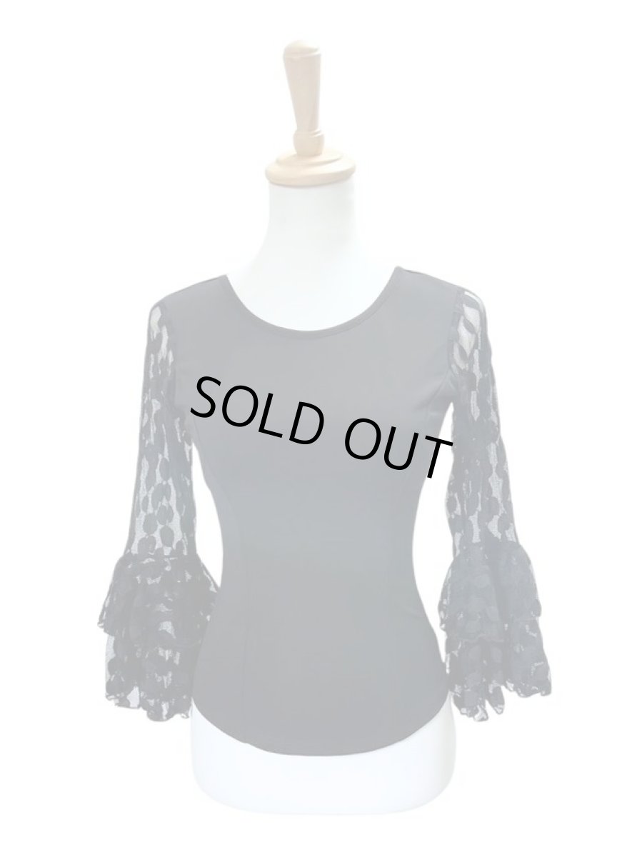 画像1: ニットのかぶりブラウス (1)