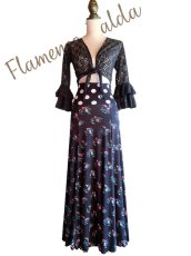 画像2: 美☆ストレッチ・ファルダ、Black×Flower (2)