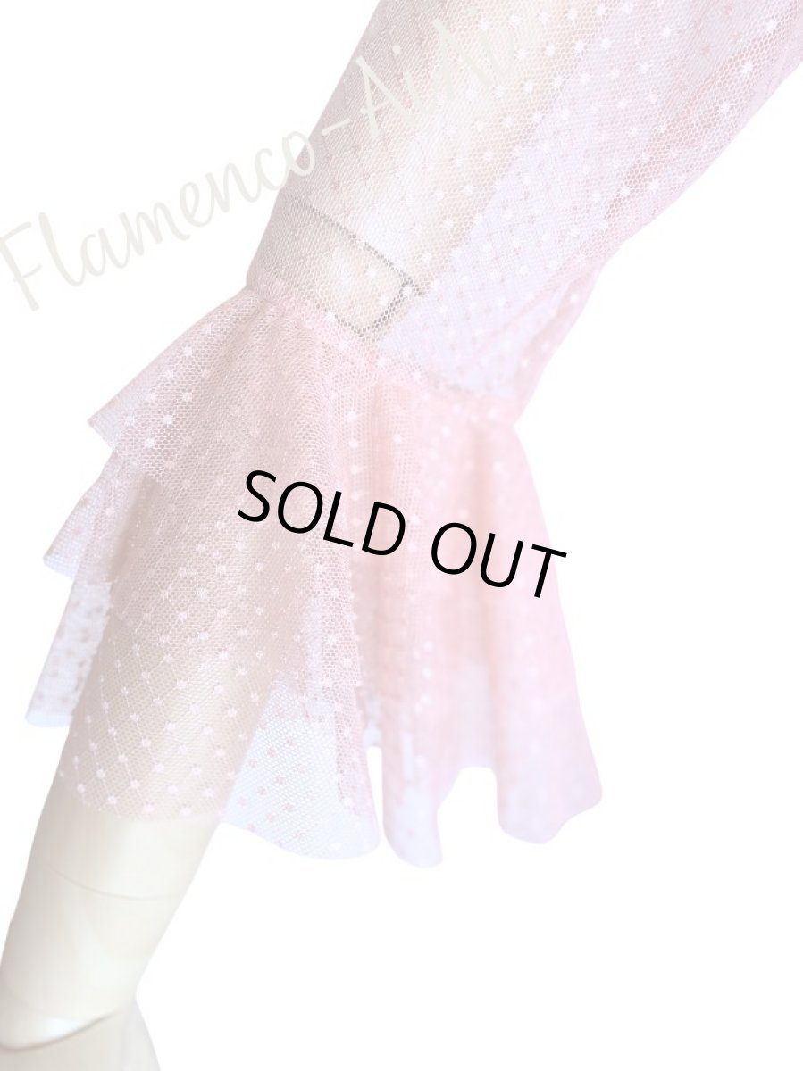 画像5: くすみピンクのチュールレース、Mサイズ (5)