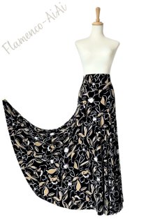 美品 フラメンコ衣装】ブラウン ファルダ スカート ボランテ