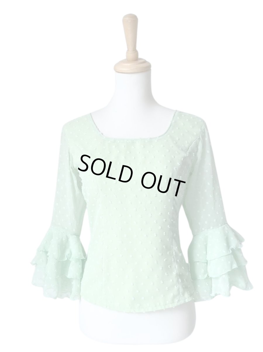 画像1: ブラウス、ペールグリーン (1)
