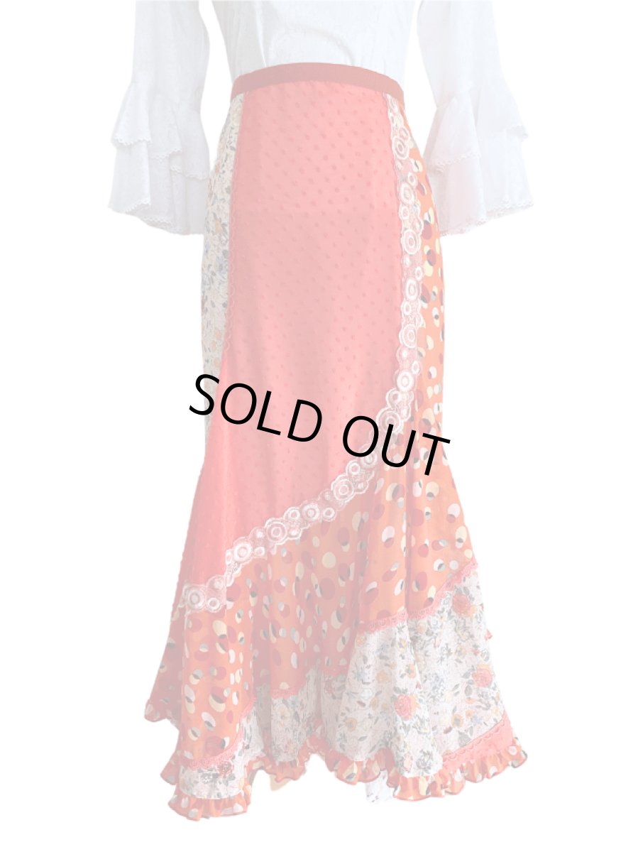 画像1: 《即納品》ラップ・ファルダ、華やかオレンジ、一点物 (1)