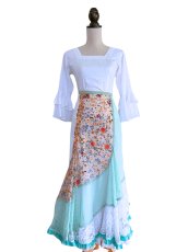 画像1: 《即納品》ラップファルダ、ミントグリーンが爽やか、あなたのための1点もの♪ (1)