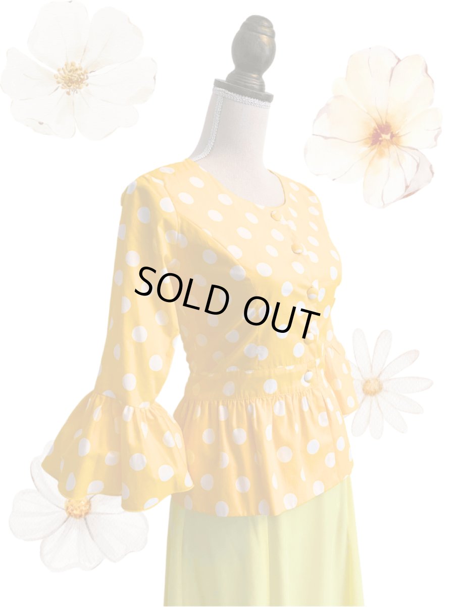 画像1: 《即納品》ジャケットブラウス、コットン、イエロー、Lサイズ (1)