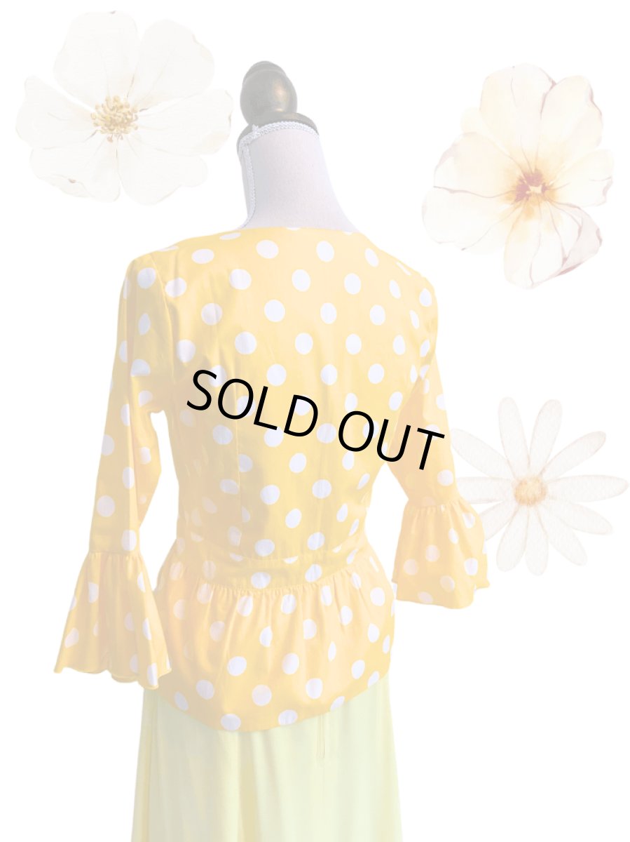 画像3: 《即納品》ジャケットブラウス、コットン、イエロー、Lサイズ (3)