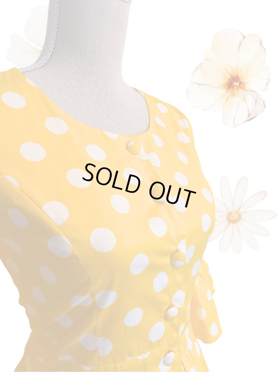 画像4: 《即納品》ジャケットブラウス、コットン、イエロー、Lサイズ (4)