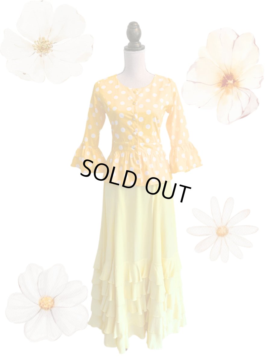 画像2: 《即納品》ジャケットブラウス、コットン、イエロー、Lサイズ (2)