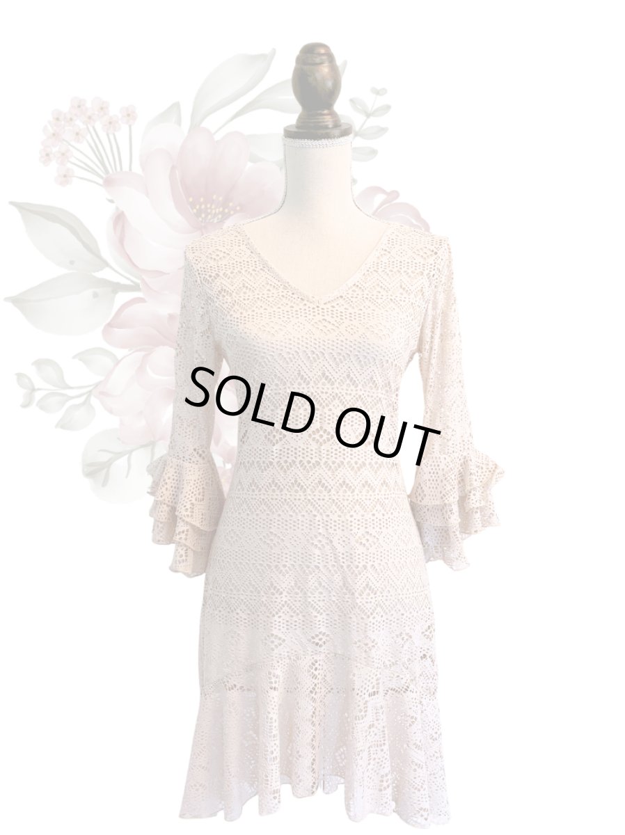 画像1: 《即納品》チュニック、ニットレース、ベージュ (1)