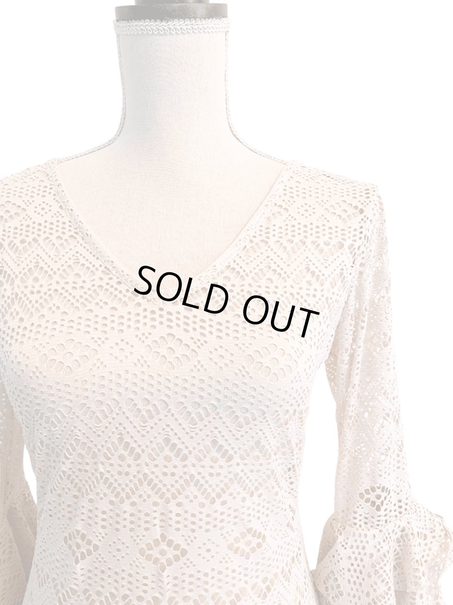 画像2: 《即納品》チュニック、ニットレース、ベージュ (2)