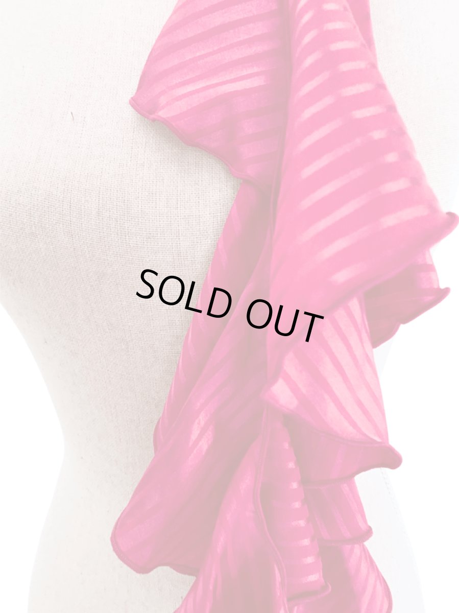 画像2: 《即納品》スカーフ、スパイラル、マゼンタピンク、ストライプ (2)