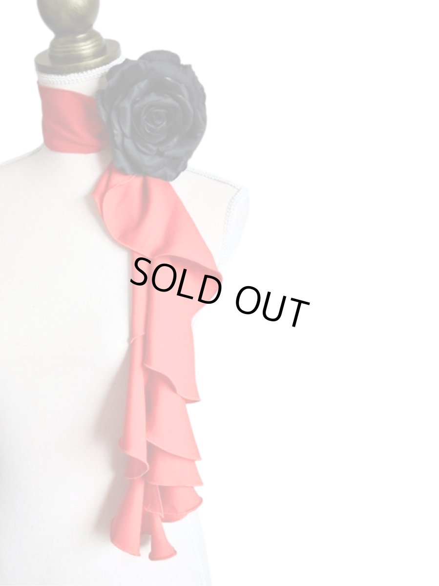 画像1: スカーフ、スパイラル、ジョーゼット生地、レッド (1)