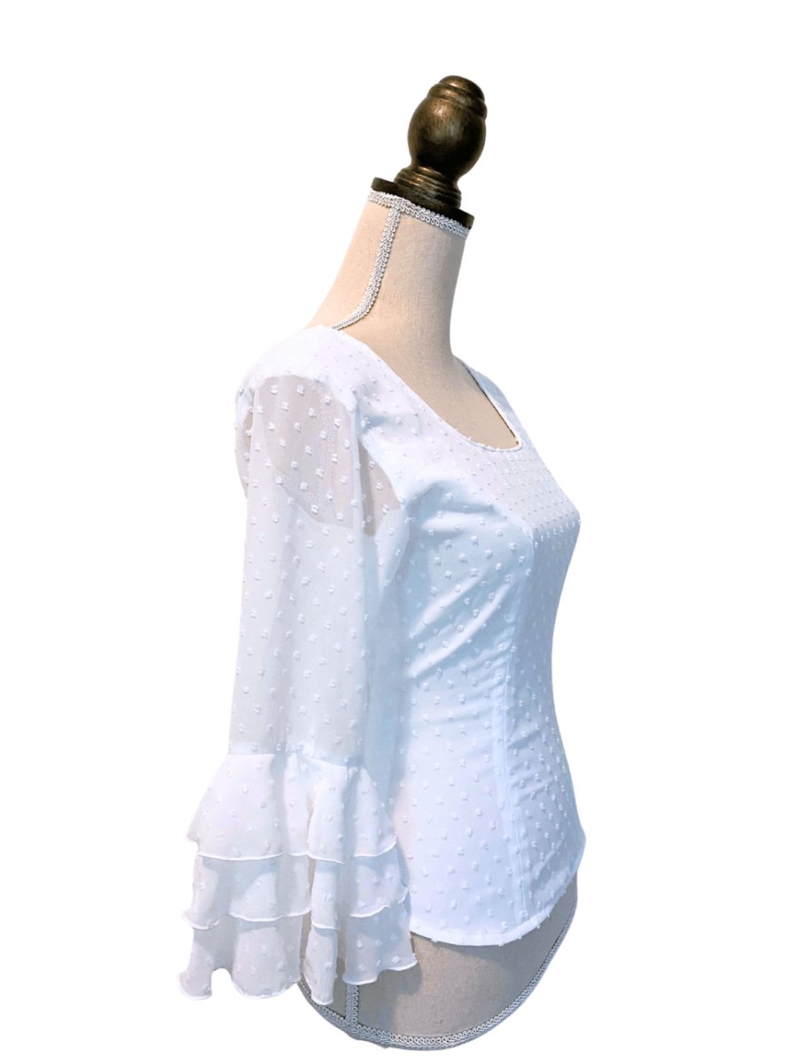 画像3: ブラウス、立体水玉、オフホワイト (3)