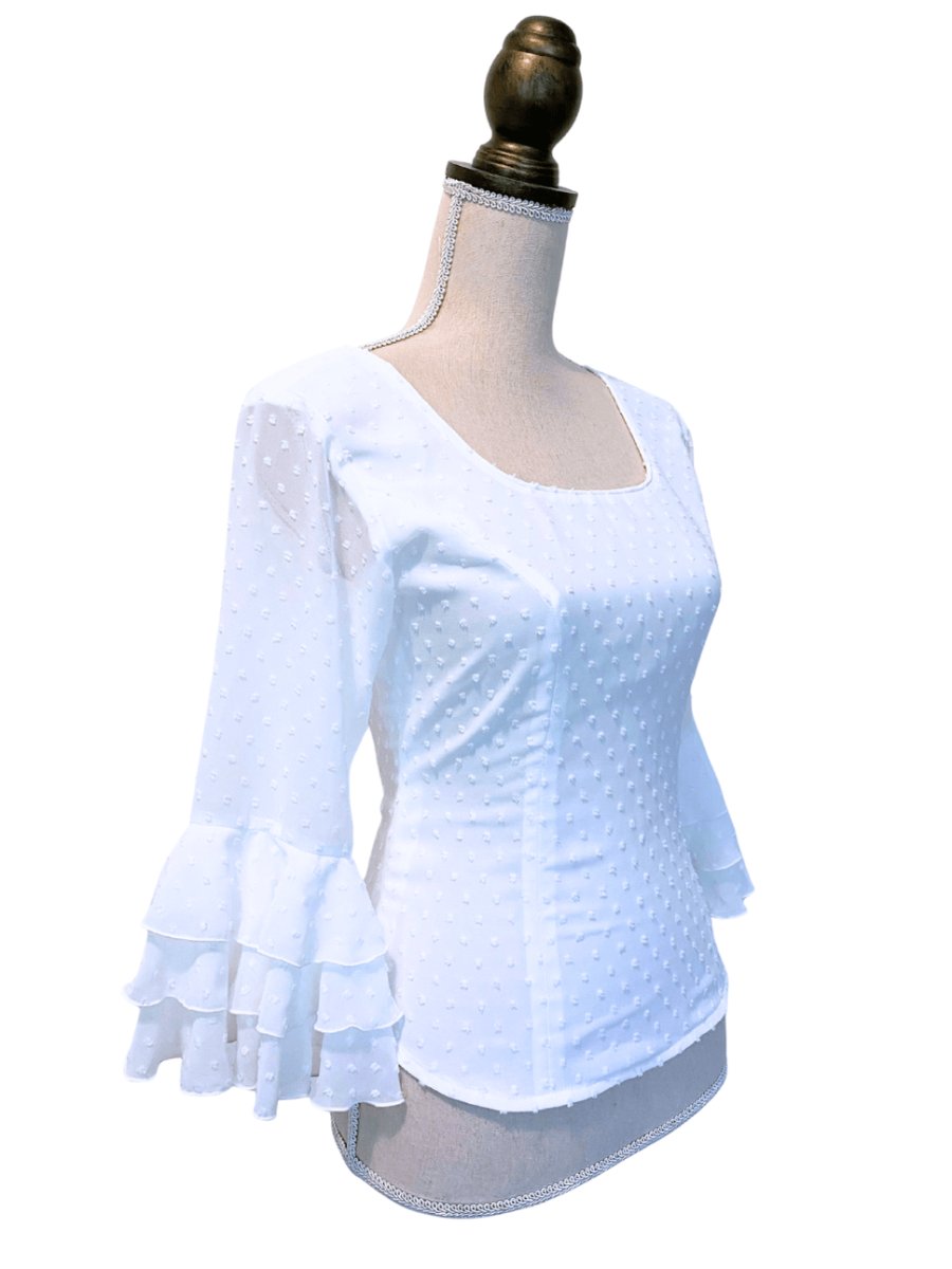 画像2: ブラウス、立体水玉、オフホワイト (2)