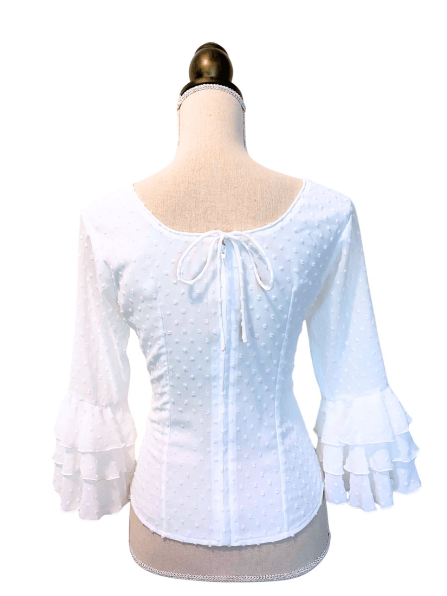 画像4: ブラウス、立体水玉、オフホワイト (4)