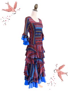 【美品 フラメンコ衣装】ブラウン あとりえaiai ファルダ スカート ボランテ 美品 フラメンコ衣装】ブラウン あとりえaiai ファルダ スカート