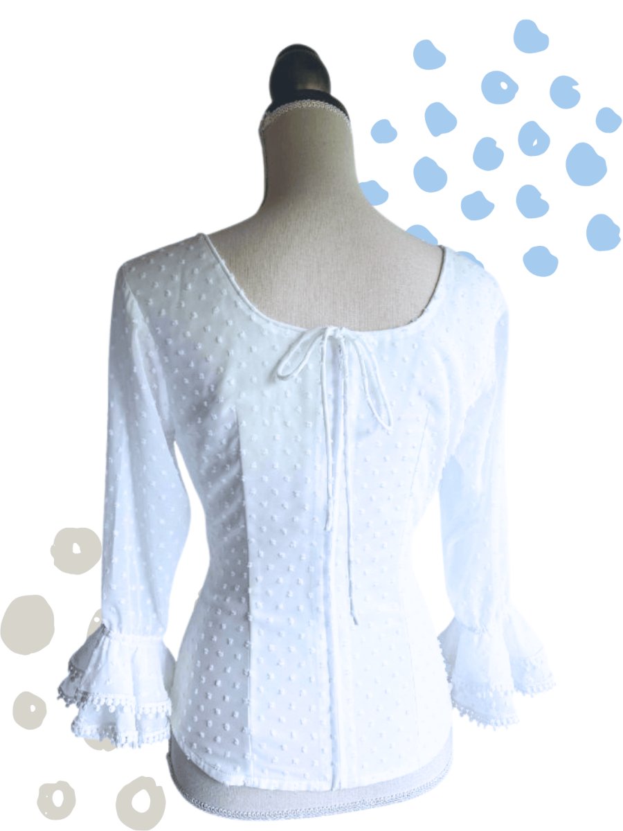 画像6: ブラウス、立体水玉、オフホワイト (6)