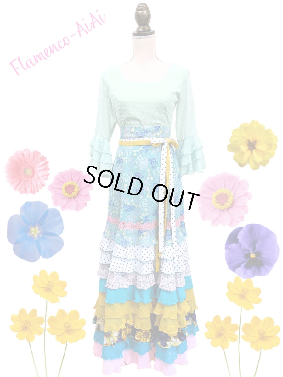 画像1: 在庫一掃SALE●《即納品》10段フリル、ウエストリボン (1)