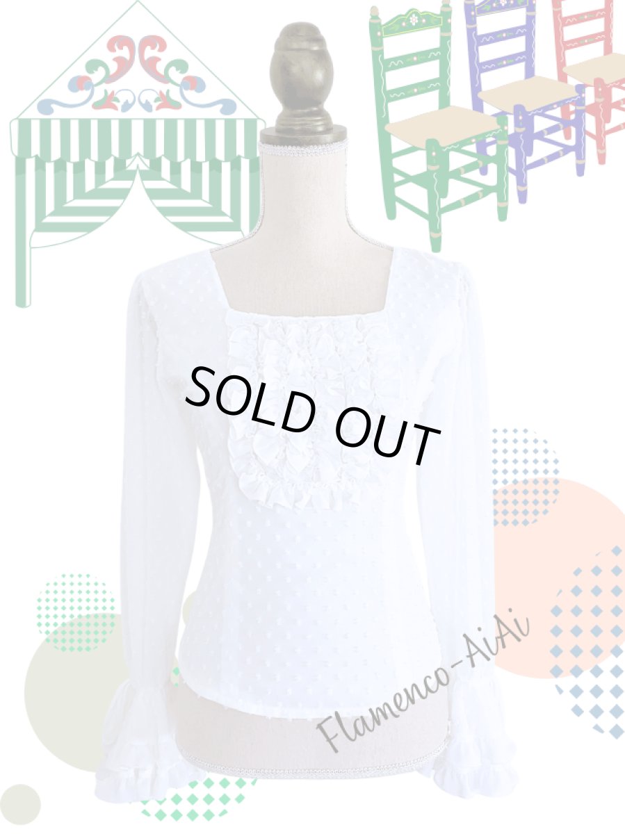 画像1: 在庫処分SALEブラウス、オフホワイト (1)