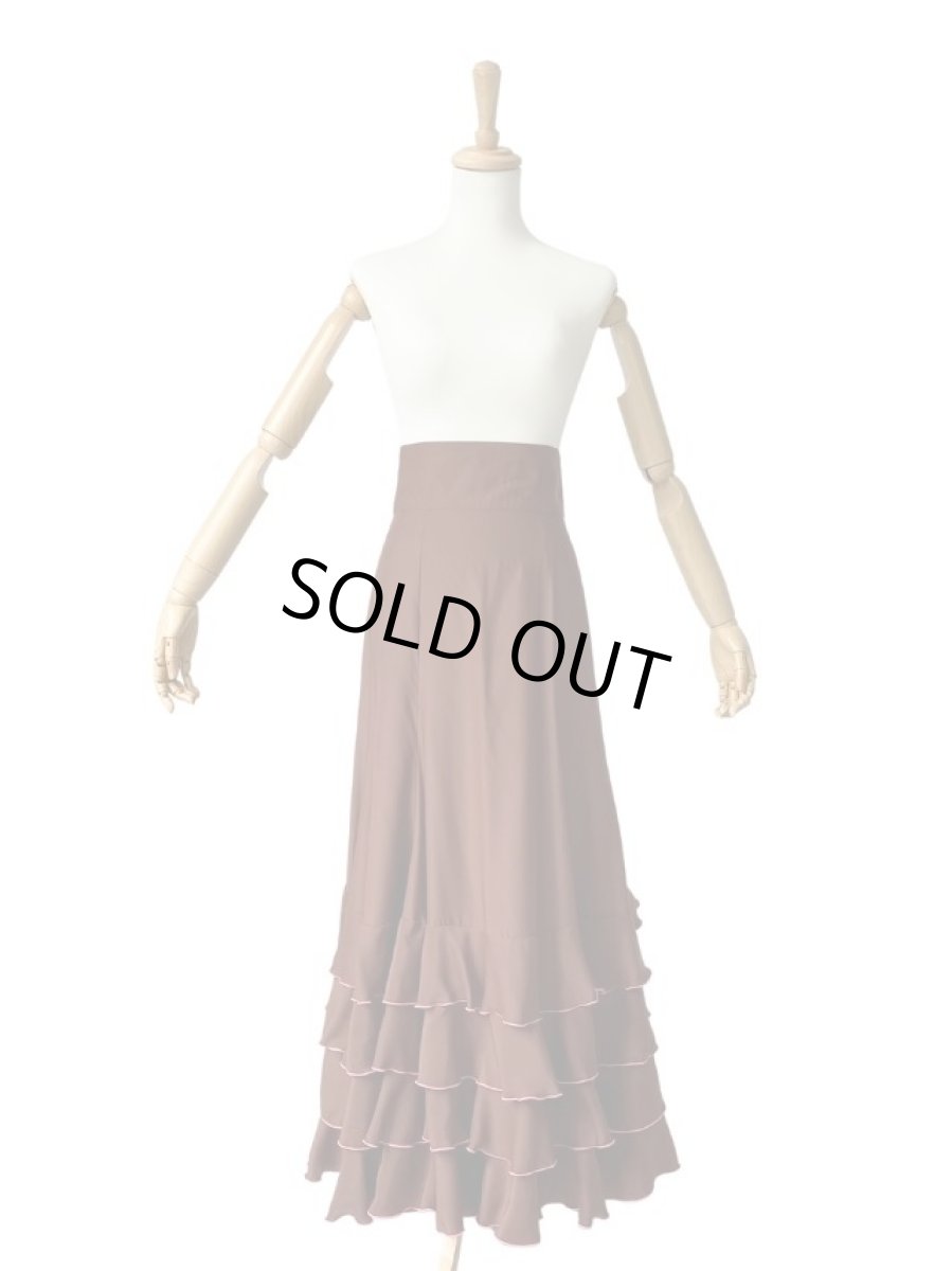 画像4: ハイウエストファルダ、バックマウンテンフリル10段、チョコ (4)