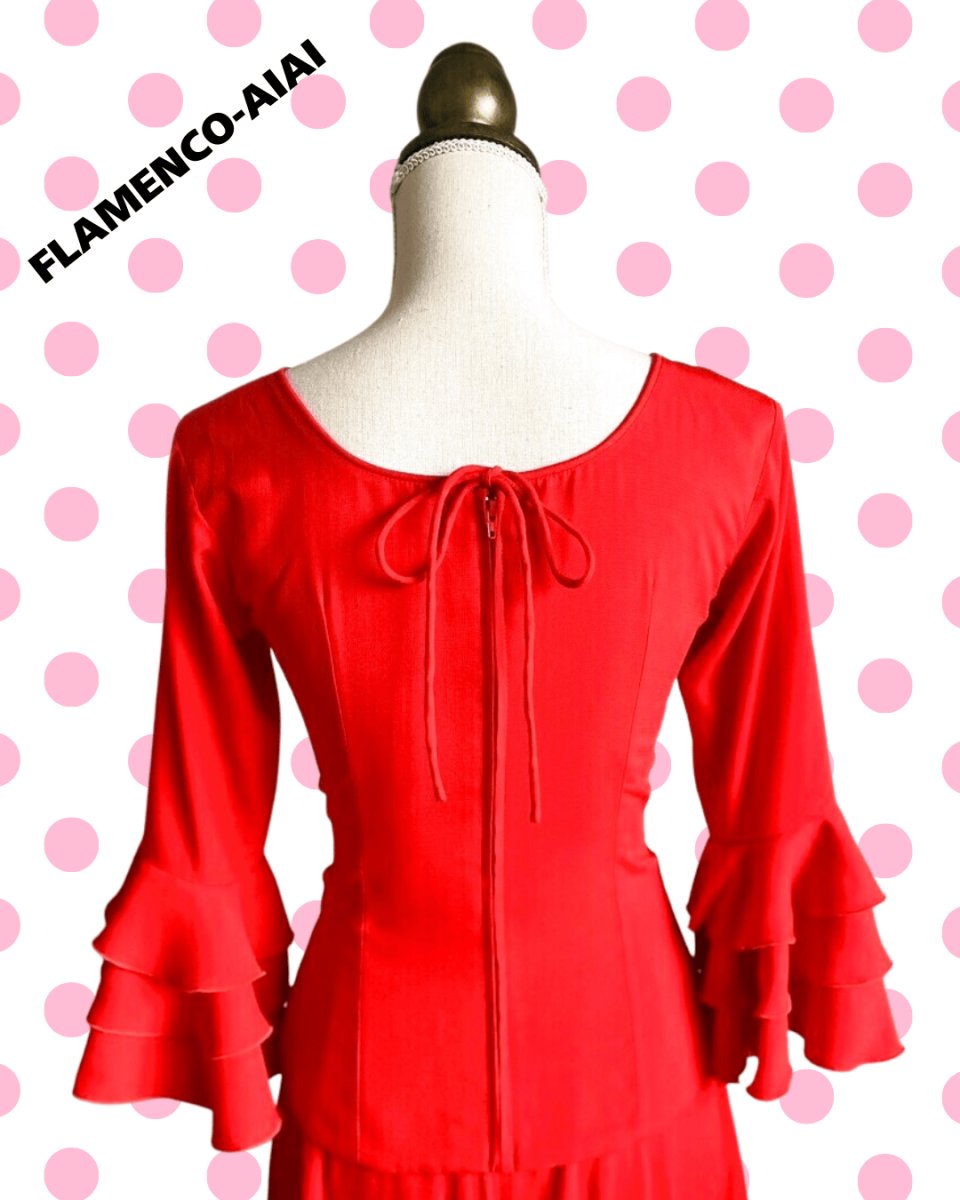 画像5: ブラウス、フリル3段、レッド (5)