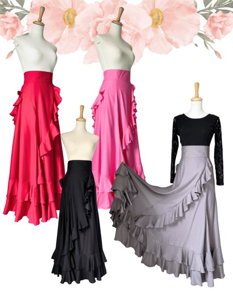 フラメンコ衣装　ハイウエストファルダ 楽天市場】フラメンコ衣装 ハイウエスト スカート ファルダ 刺繍