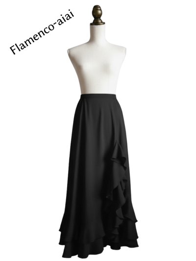 画像1: スリットファルダ、フリル2段、赤