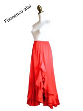 画像3: スリットファルダ、フリル2段、赤 (3)