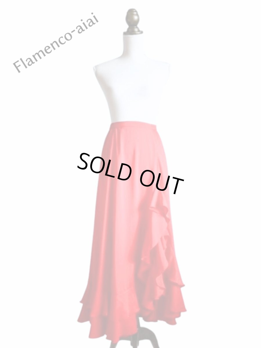 画像2: スリットファルダ、フリル2段、赤 (2)