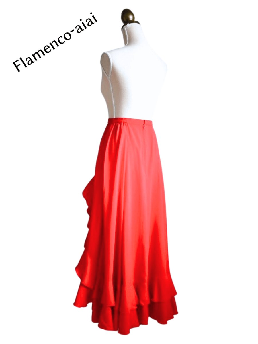 画像4: スリットファルダ、フリル2段、赤 (4)