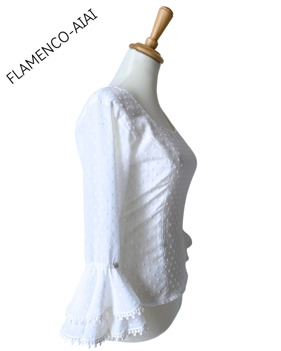 画像3: ブラウス、立体水玉、オフホワイト (3)