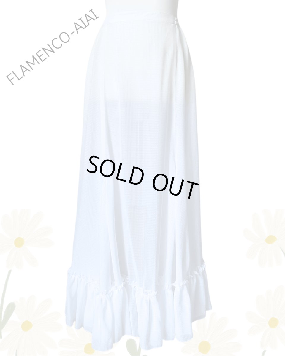 画像1: ペチコート、ギャザーフリル、チェックの織模様 (1)