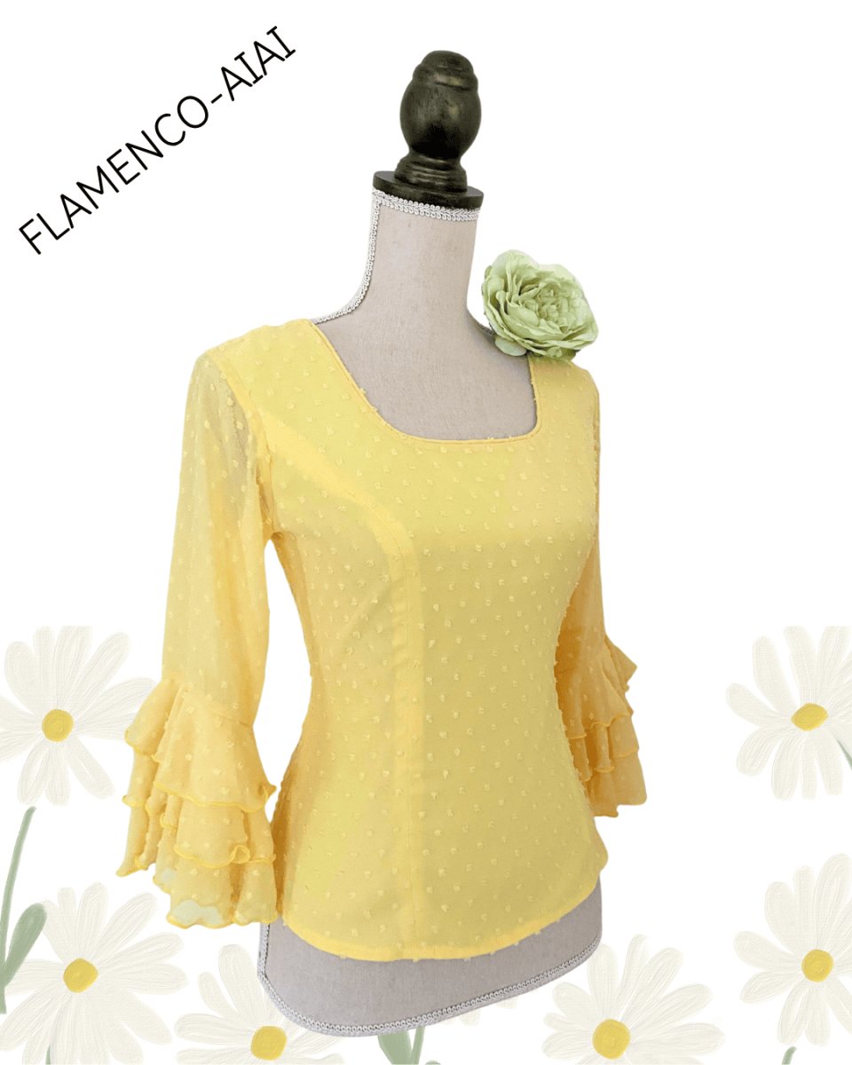 画像2: ブラウス、立体水玉、イエロー (2)