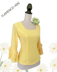 画像2: ブラウス、立体水玉、イエロー (2)