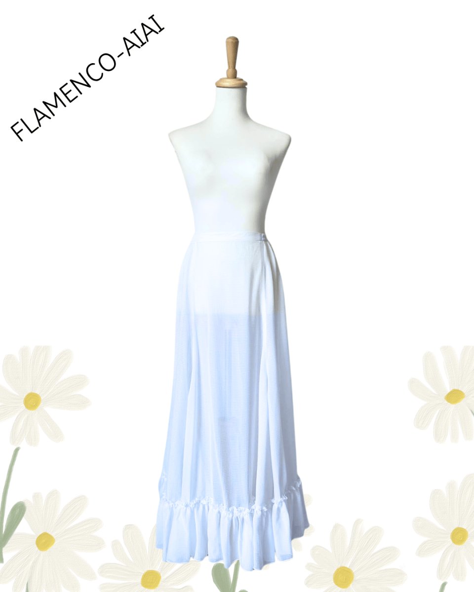 画像2: ペチコート、ギャザーフリル、チェックの織模様 (2)