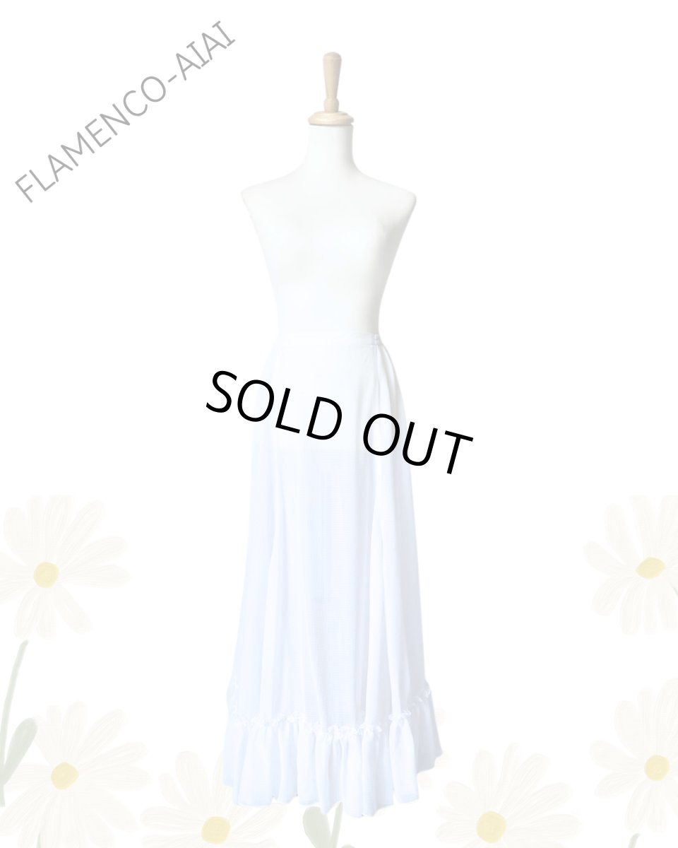 画像2: ペチコート、ギャザーフリル、チェックの織模様 (2)