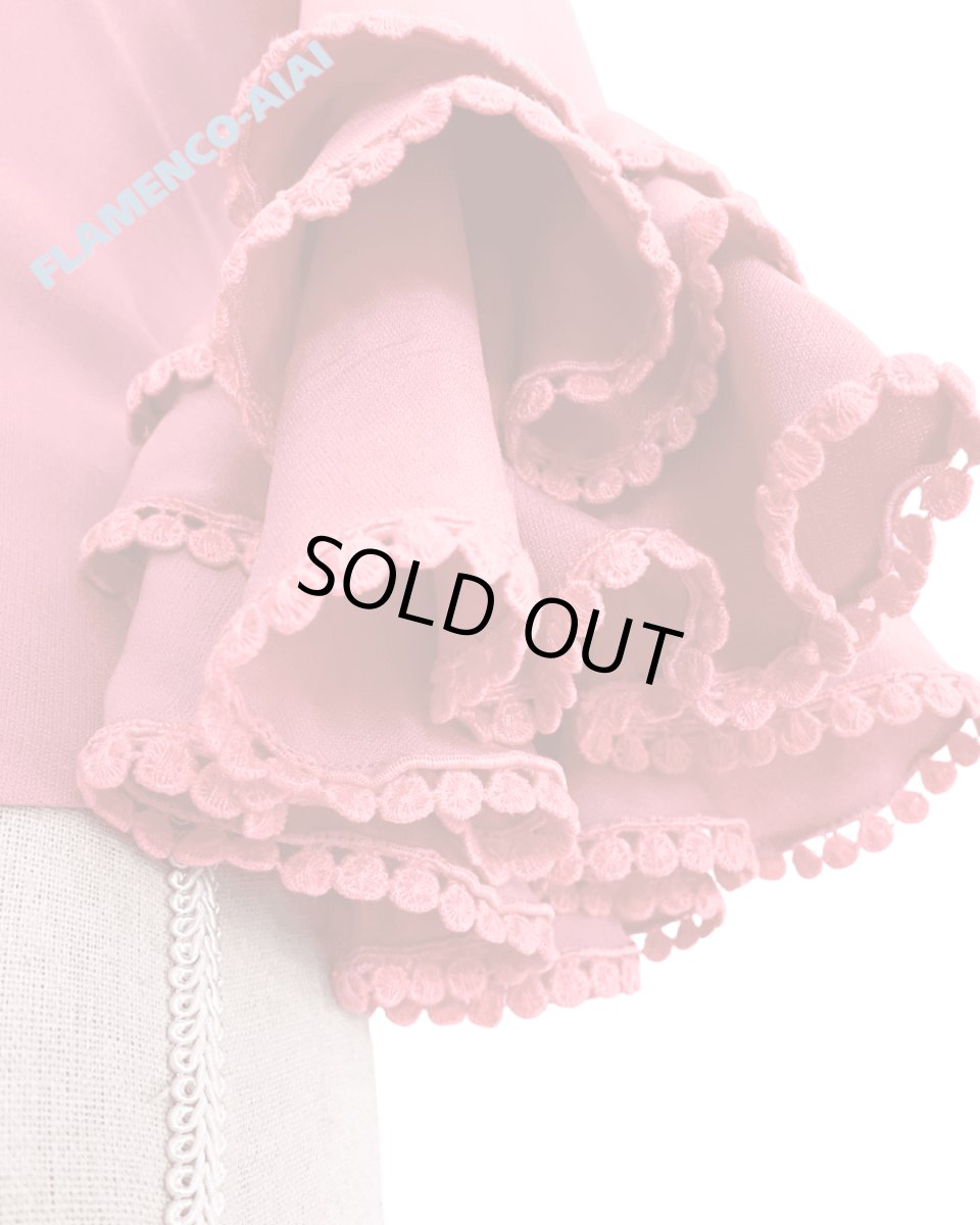 画像2: コーラルピンク、フリル3段、フリル先テープ飾り (2)