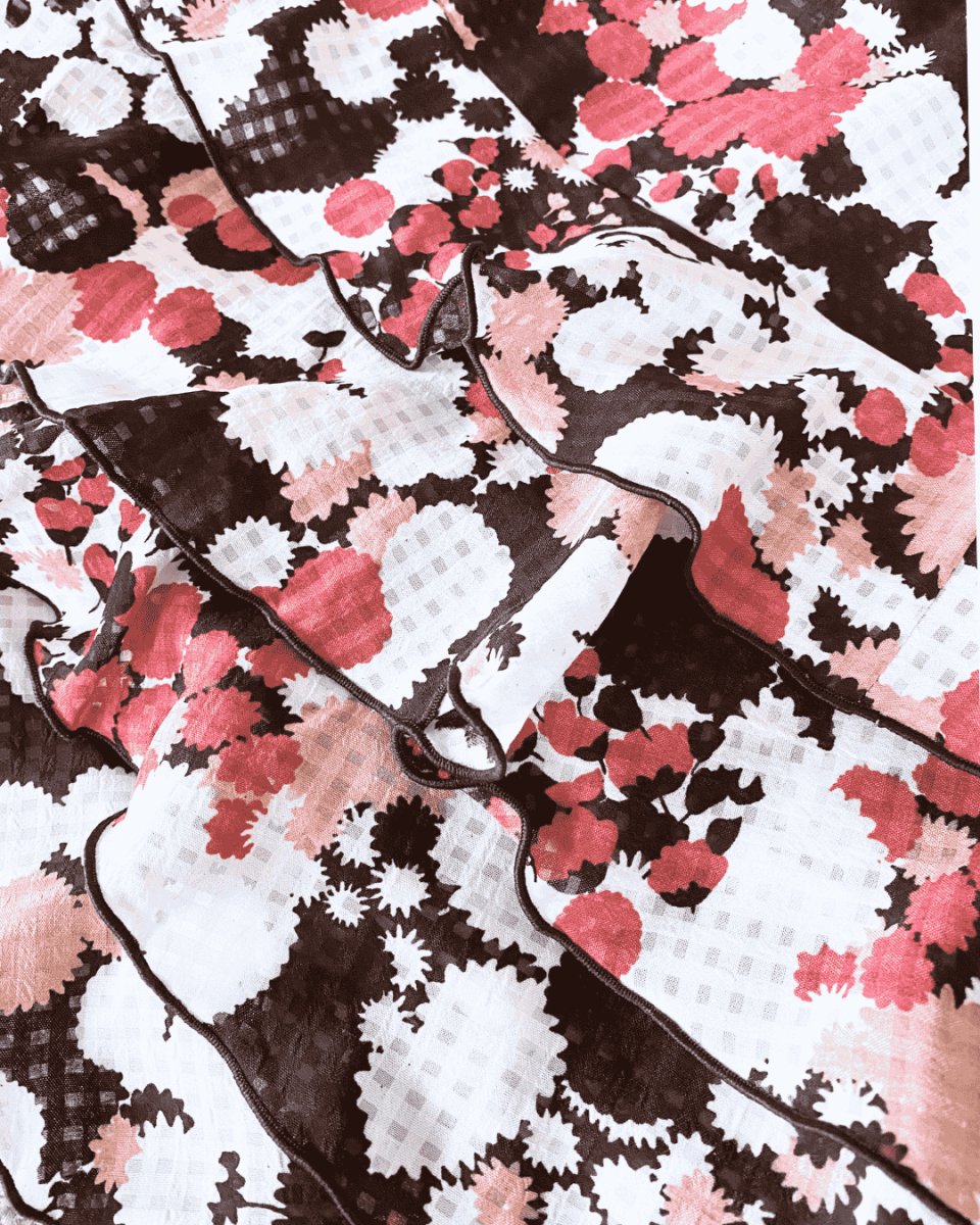 画像3: フリル4段、ジョーゼット生地、ピンクフラワー🌸 (3)