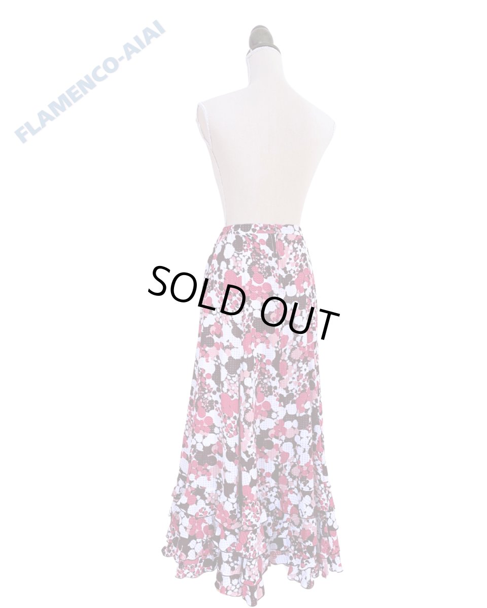 画像2: フリル4段、ジョーゼット生地、ピンクフラワー🌸 (2)