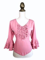 画像2: くすみピンク🌸フロントフリル、フリル3段 (2)