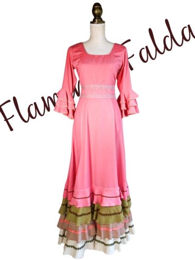 画像3: 《即納品》ファルダ、4段フリル、後ろ山型フリル、コーラルピンク