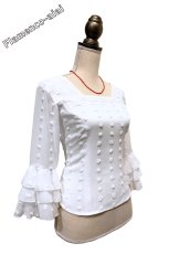 画像3: ブラウス、ビック立体水玉、ホワイト (3)