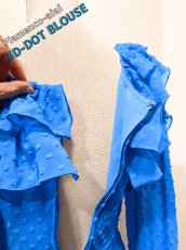 画像5: 既製品SALE-立体水玉、フロントフリル、ブルー (5)
