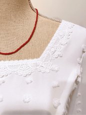 画像5: ブラウス、ビック立体水玉、ホワイト (5)