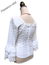 画像4: ブラウス、ビック立体水玉、ホワイト (4)