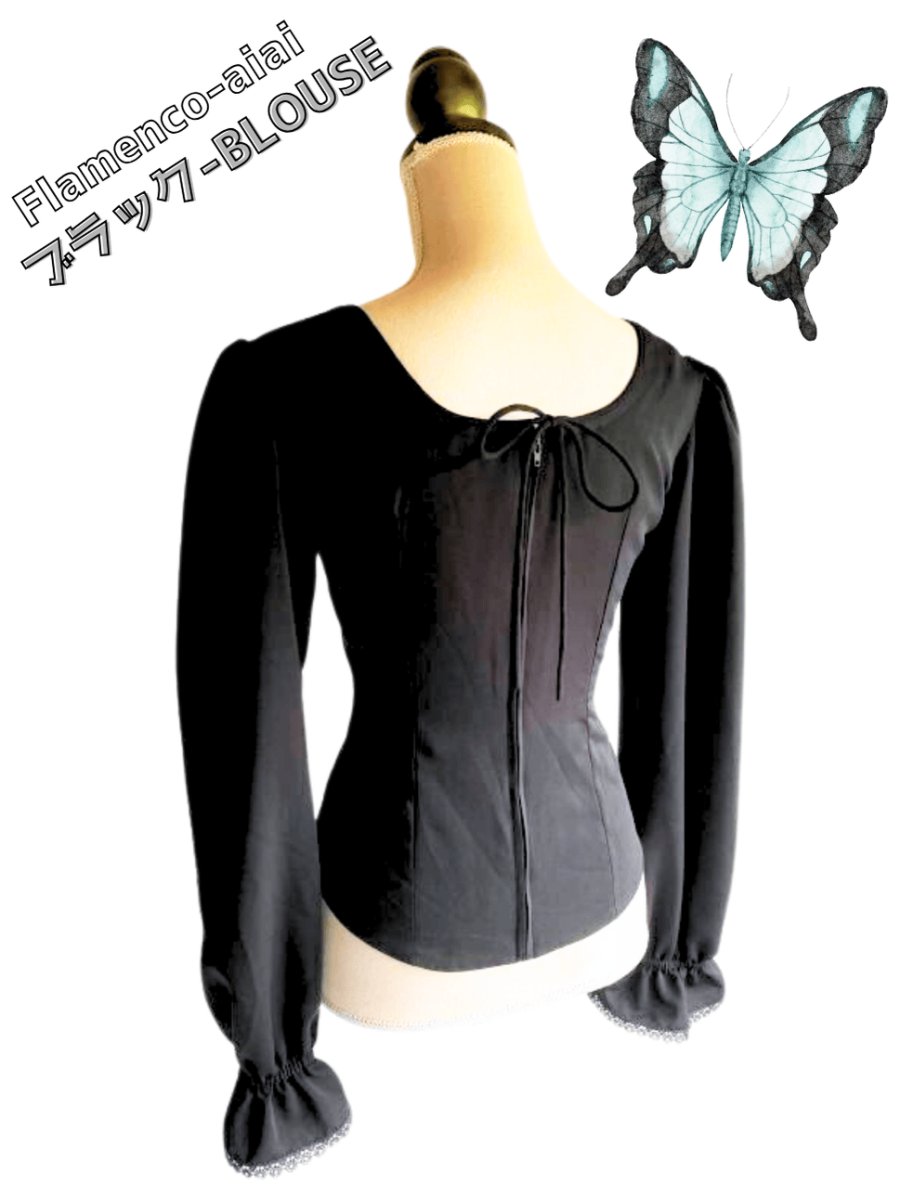 画像5: ！SALE!ブラウス、ブラック (5)