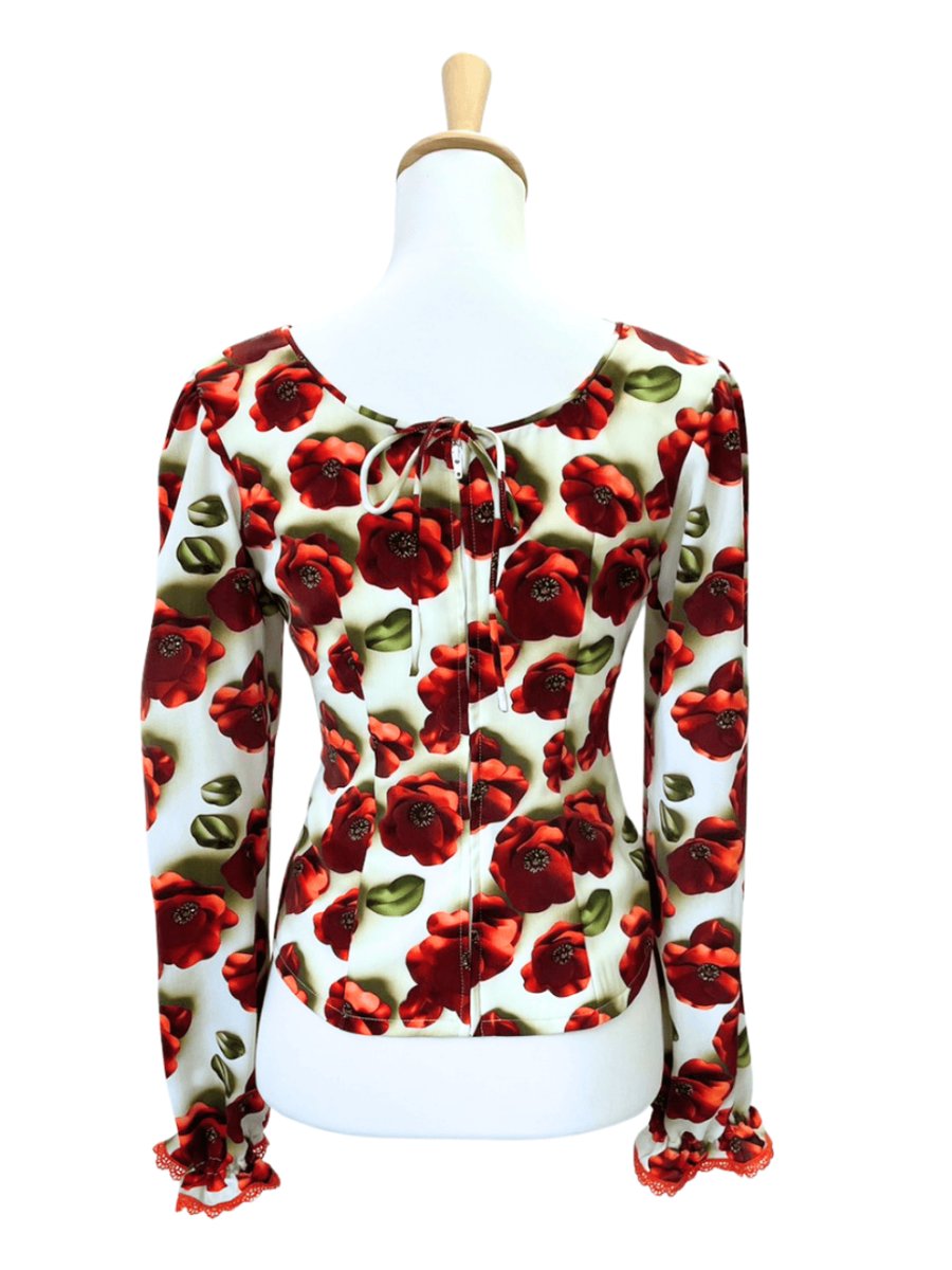 画像3: ブラウス、フラワー、オレンジ (3)