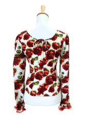 画像3: ブラウス、フラワー、オレンジ (3)