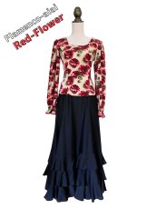 画像1: ブラウス、フラワー、レッド (1)