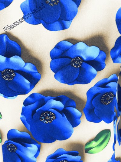 画像2: ブラウス、フラワー、ブルー