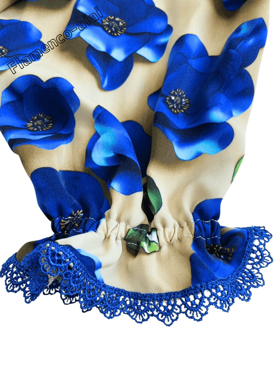 画像3: ブラウス、フラワー、ブルー (3)